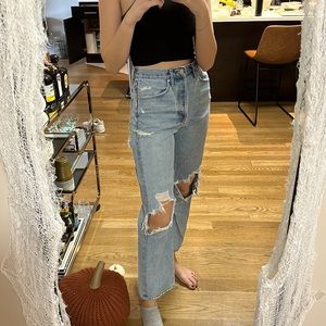 Agolde light wash ripped jeans